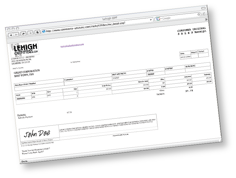 EIPP Receipt